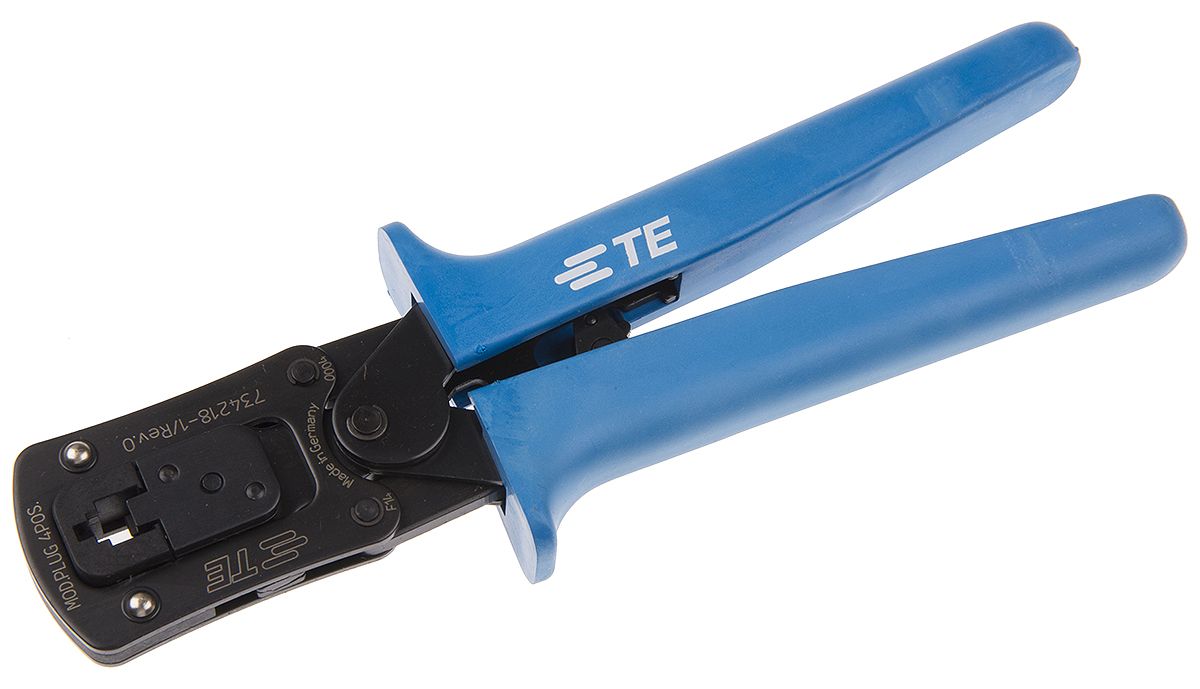 TE Connectivity Ratcheting Hand Crimping Tool for 4 Position Modular Plug