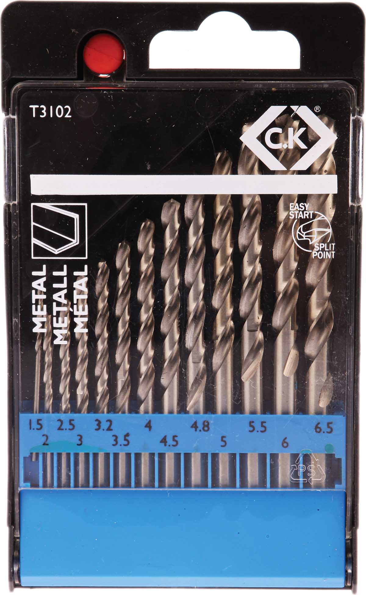 CK 13 Piece Multi-Material Twist Drill Bit Set, 1.5mm to 6.5mm