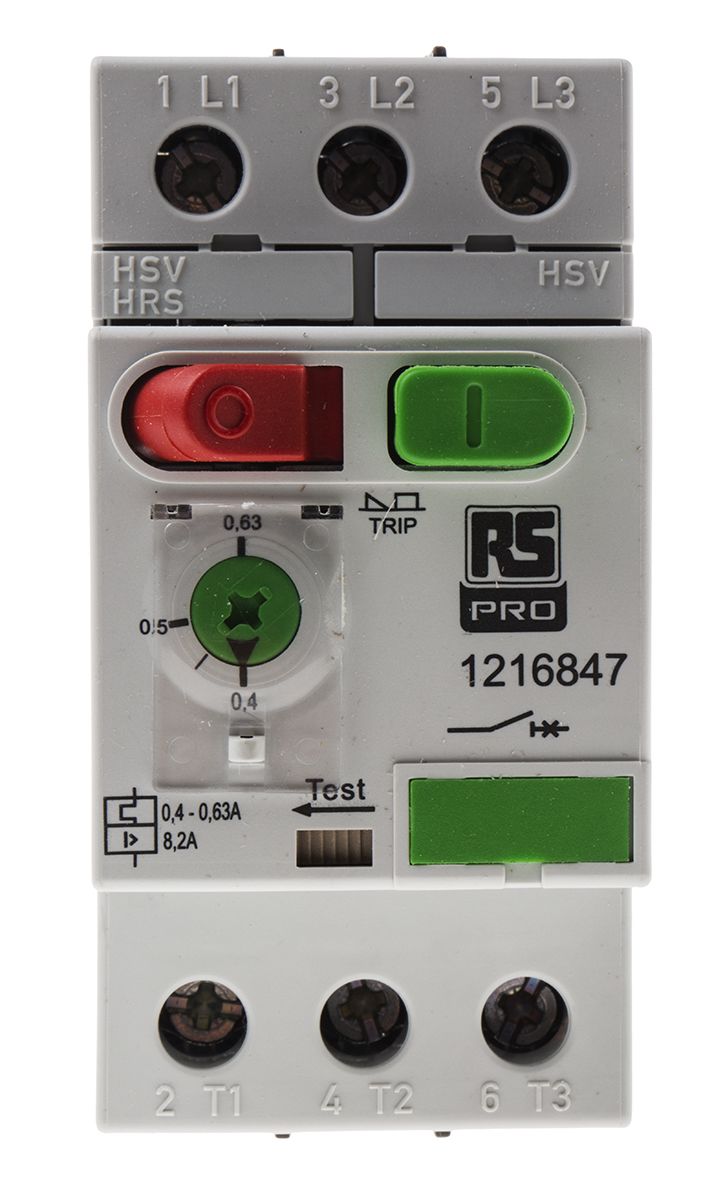 RS PRO 0.4 → 0.63 A Motor Protection Circuit Breaker