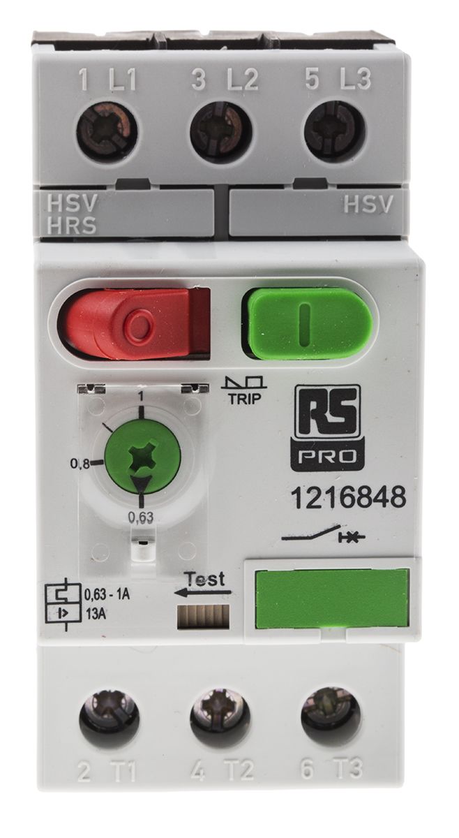RS PRO 0.63 → 1 A Motor Protection Circuit Breaker