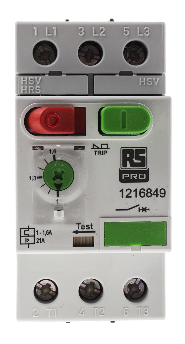 RS PRO 1 → 1.6 A Motor Protection Circuit Breaker
