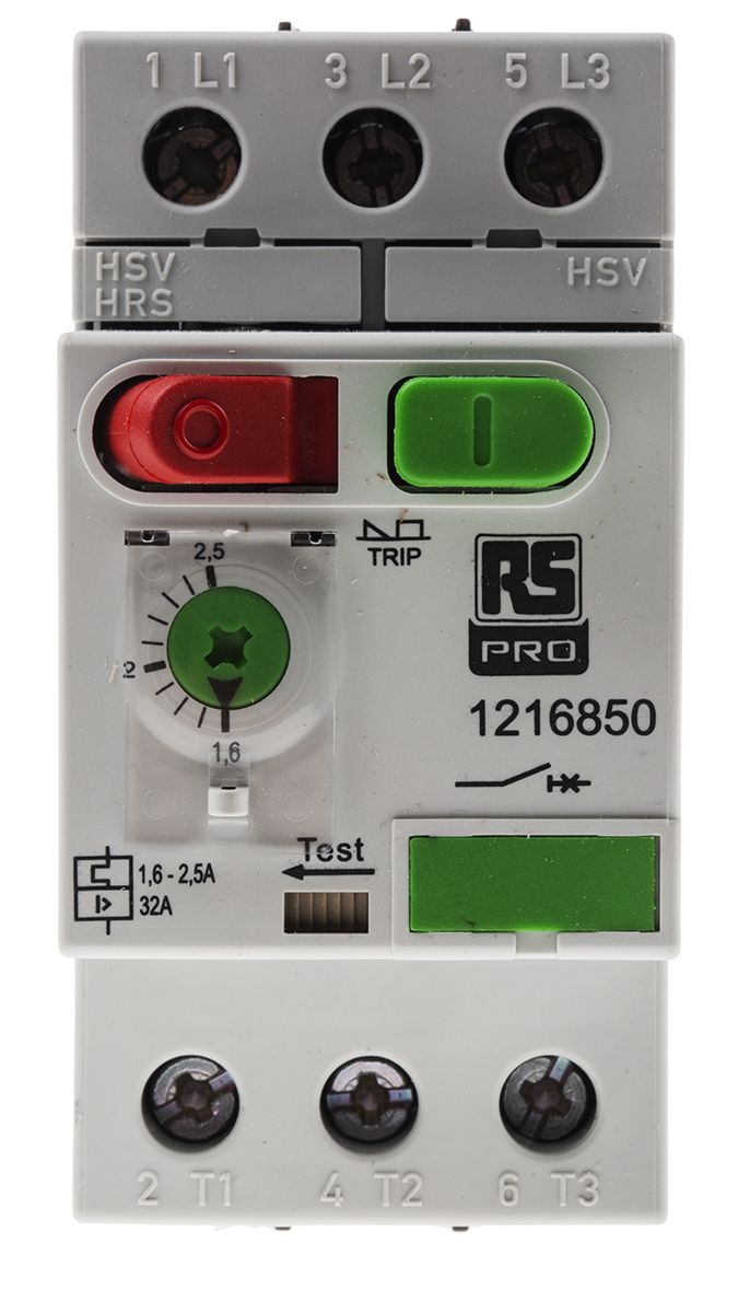 RS PRO 1.6 → 2.5 A Motor Protection Circuit Breaker