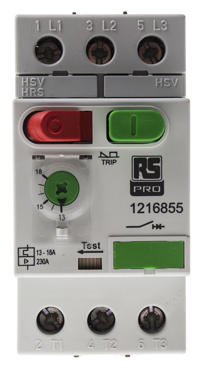RS PRO 13 → 18 A Motor Protection Circuit Breaker