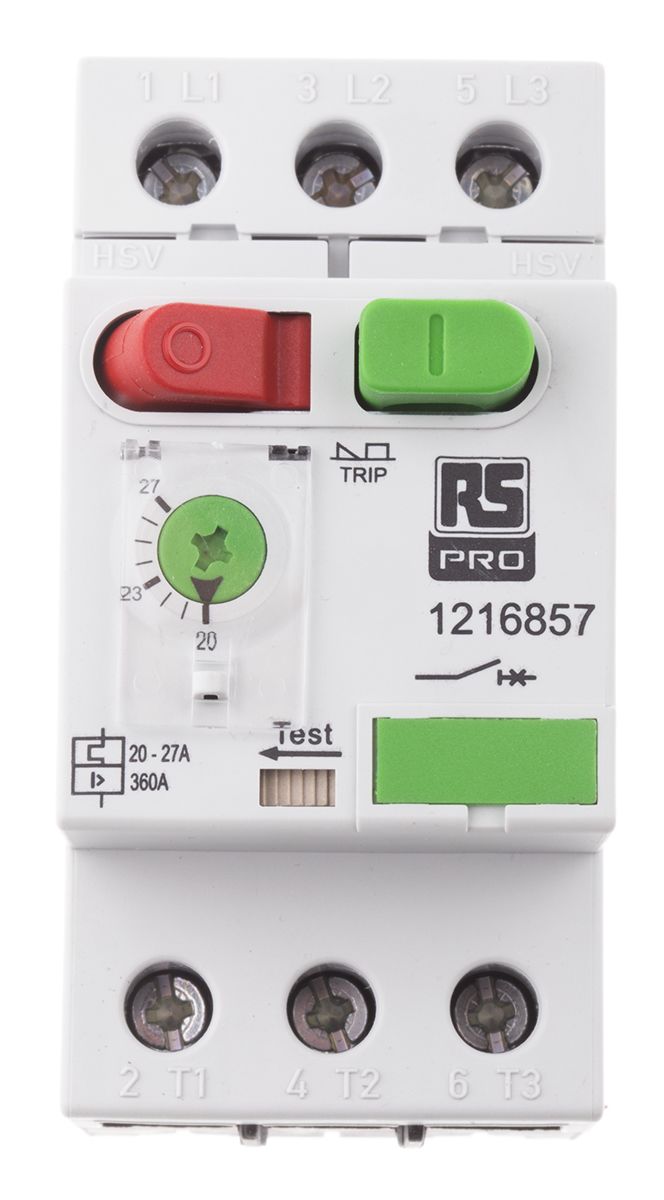 RS PRO 20 → 27 A Motor Protection Circuit Breaker