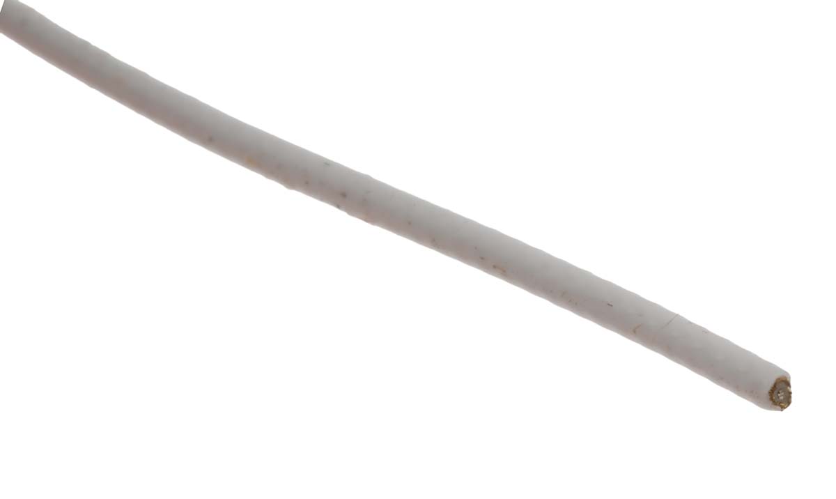 Cable Coaxial Micro Coax Alpha Wire, 50 Ω, long. 100m, funda de Perfluoroalcoxi (PFA) Blanco