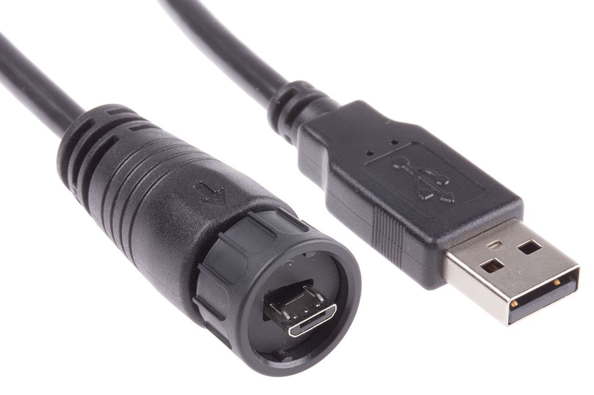 RS PRO Male Micro USB B to Male USB A  Cable, 2m
