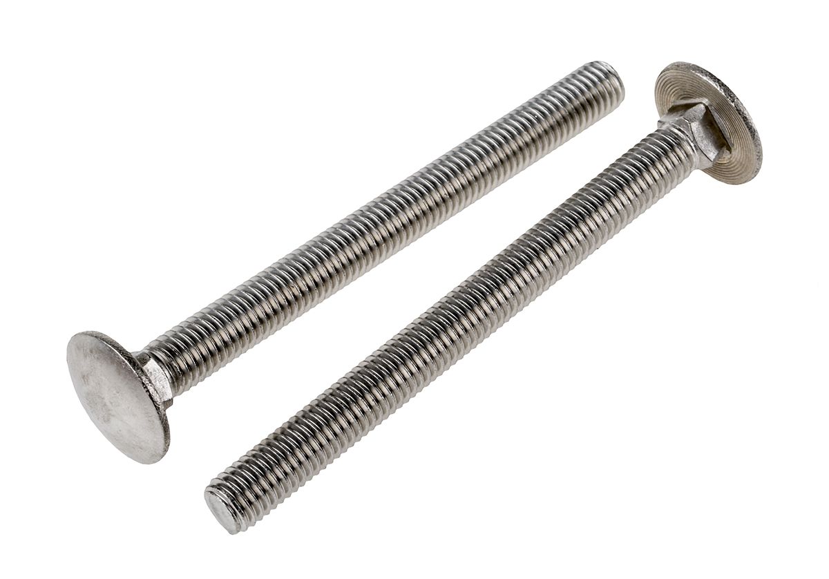 Plain Stainless Steel Coach Bolt, M10 x 110mm RS
