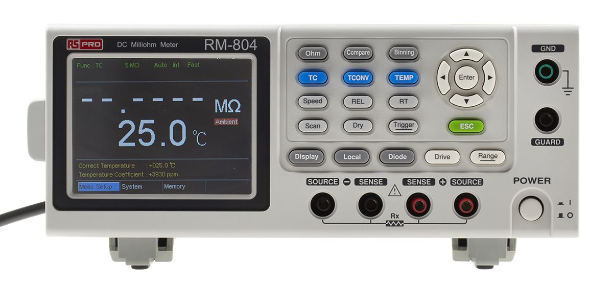 RS PRO RM-804 GPIB Ohmmeter, Maximum Resistance Measurement 5000 Ω, Resistance Measurement Resolution 1μΩ