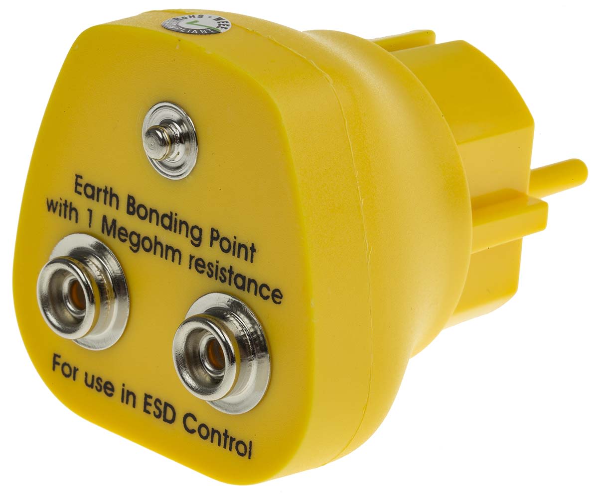 RS PRO ESD Earth Bonding Plug With 1 x 4 mm Stud, 2 x 10 mm Stud