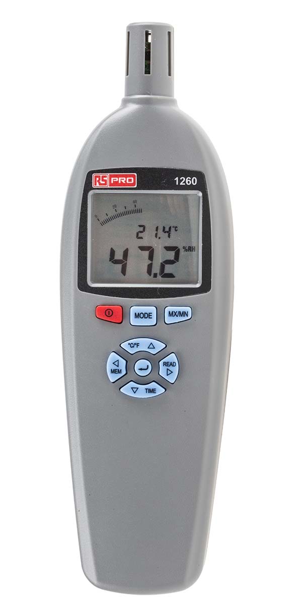 RS PRO RS1260 Hygrometer, ±3 % HR Accuracy, 99%RH Max