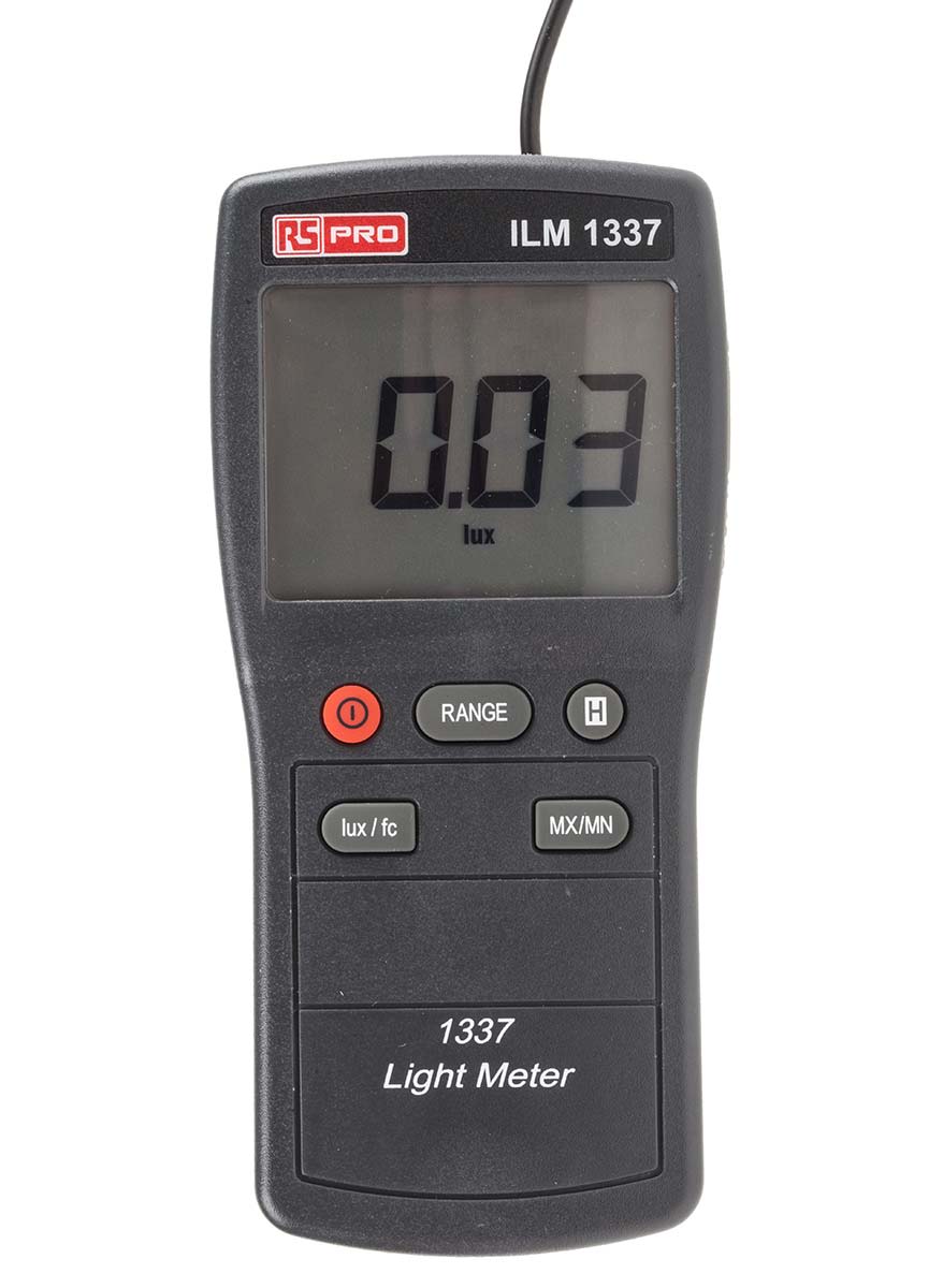 RS PRO ILM 1337 Light Meter, ±3 % ±5 Digits, With RS Calibration