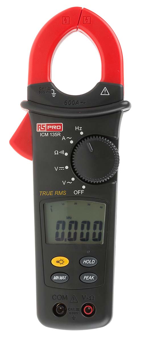 RS PRO ICM135R AC Current Clamp Meter, Max Current 600A ac CAT III 600 V With RS Calibration