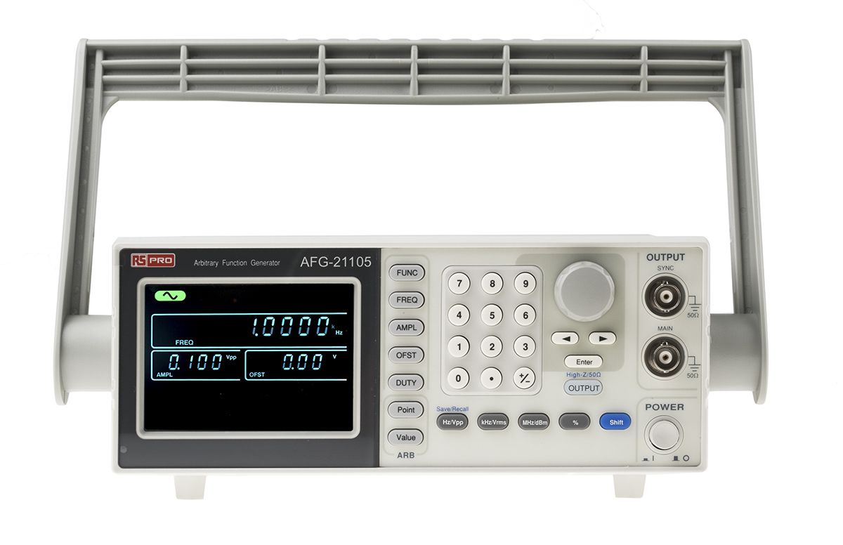 RS PRO AFG21105 Function Generator & Counter, 0.1Hz Min, 5MHz Max, FM Modulation, Variable Sweep