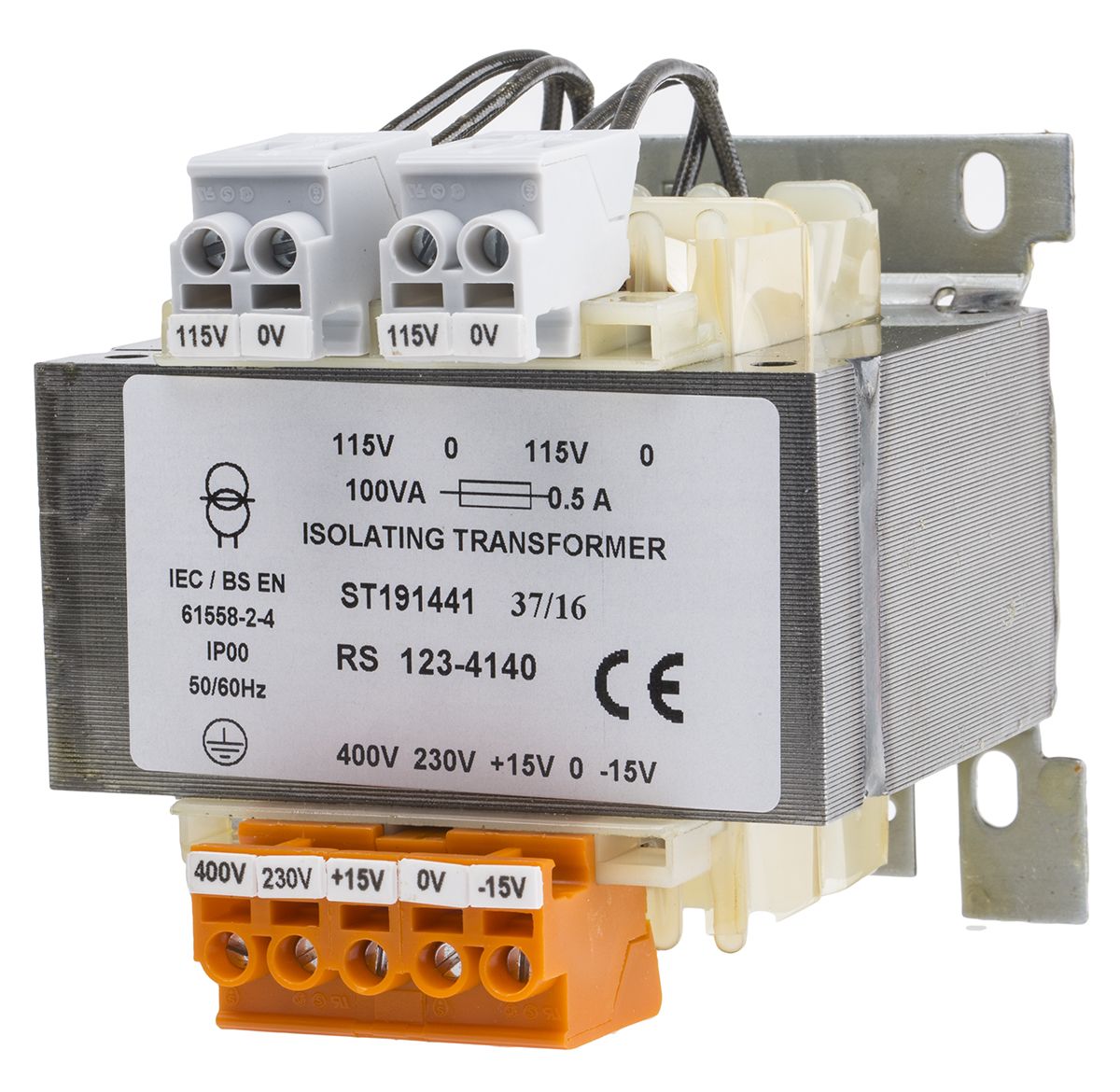 RS PRO 100VA DIN Rail Transformer, 230 → 400V ac Primary, 115V