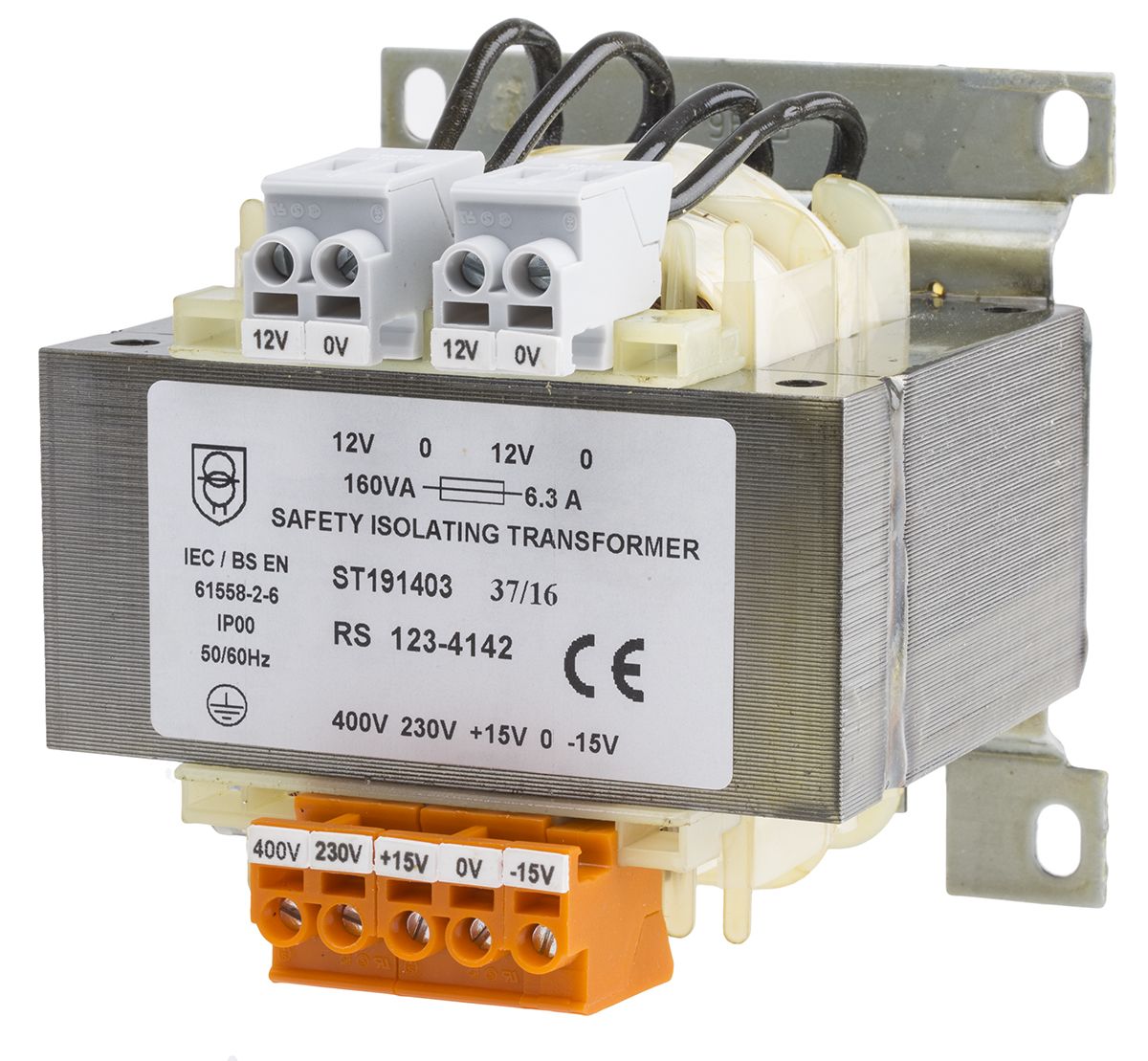 RS PRO 160VA DIN Rail Transformer, IEC 6155826, 230 → 400V ac Primary