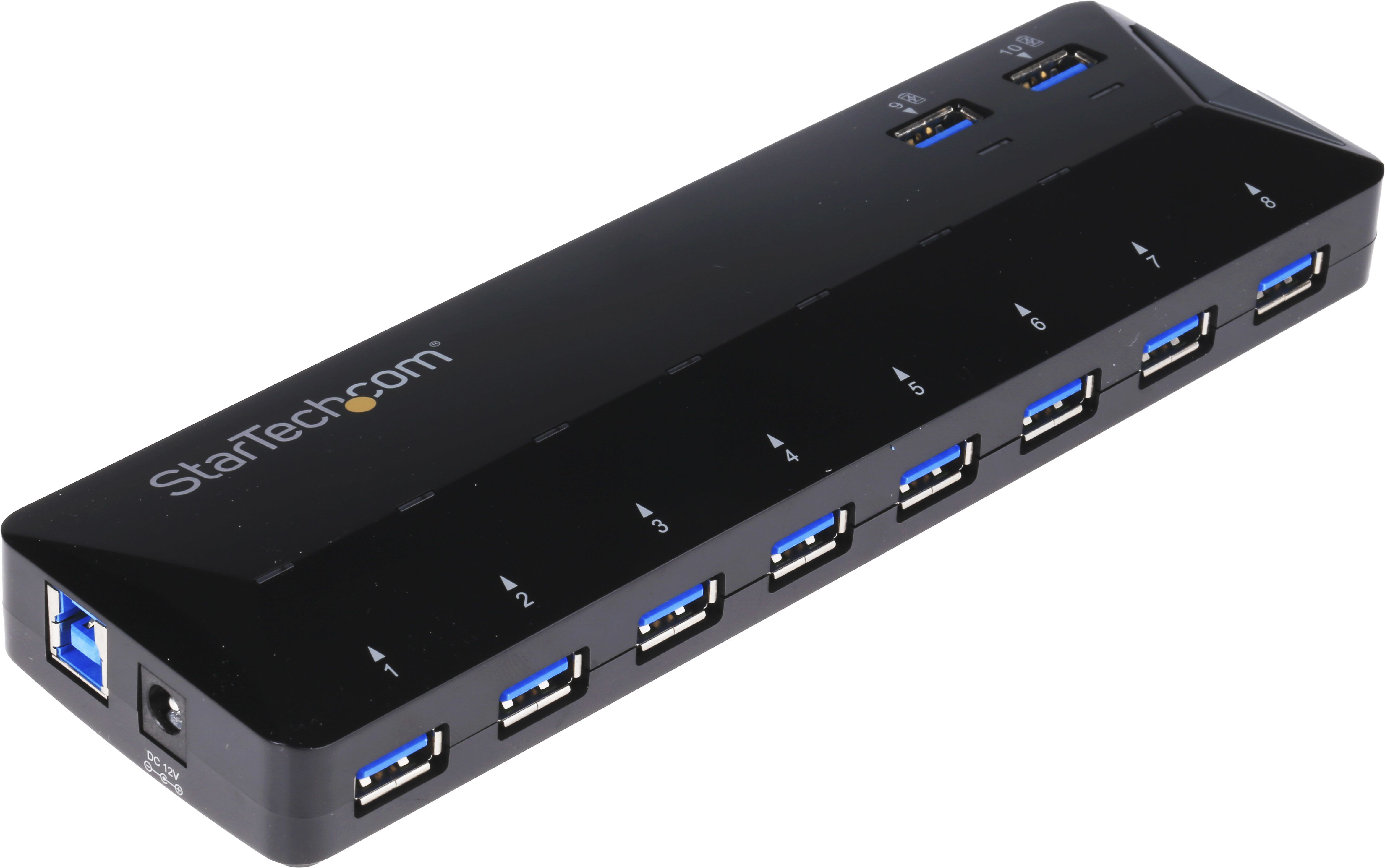 StarTech.com 10 Port USB 3.0 USB A  Hub, AC Adapter Powered