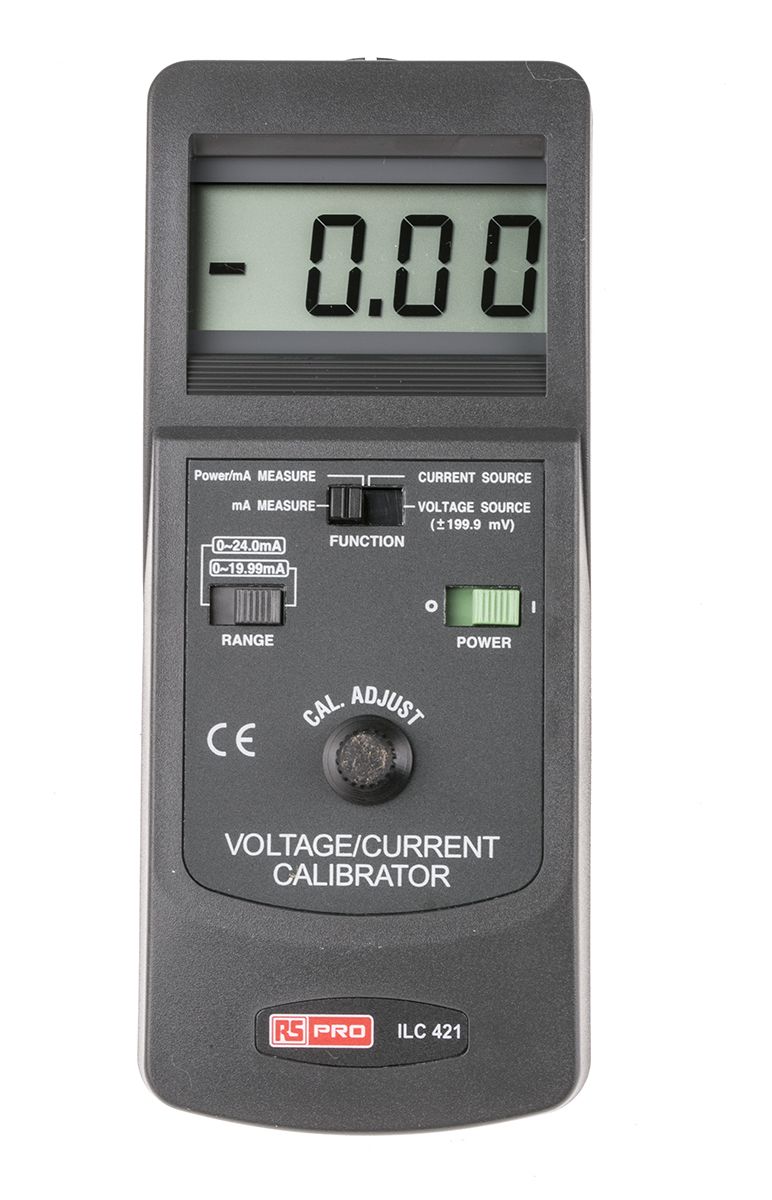 RS PRO CC421-G Current & Voltage Calibrator, Max Voltage +199.9mV dc, Max Current 24mA, RS Calibration