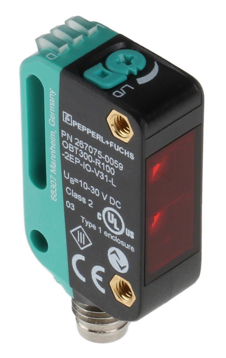 OBT300R1002EPIOV31L Pepperl + Fuchs Background Suppression Photoelectric Sensor, Block