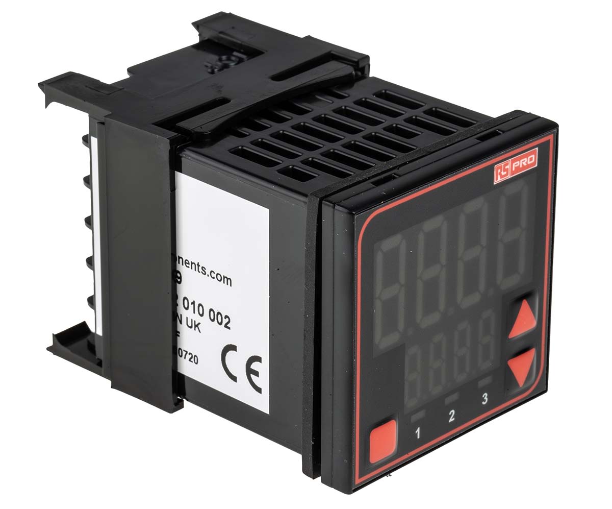 RS PRO Panel Mount PID Temperature Controller, 48 x 48mm, 3 Output Relay, 24 V ac/dc Supply Voltage
