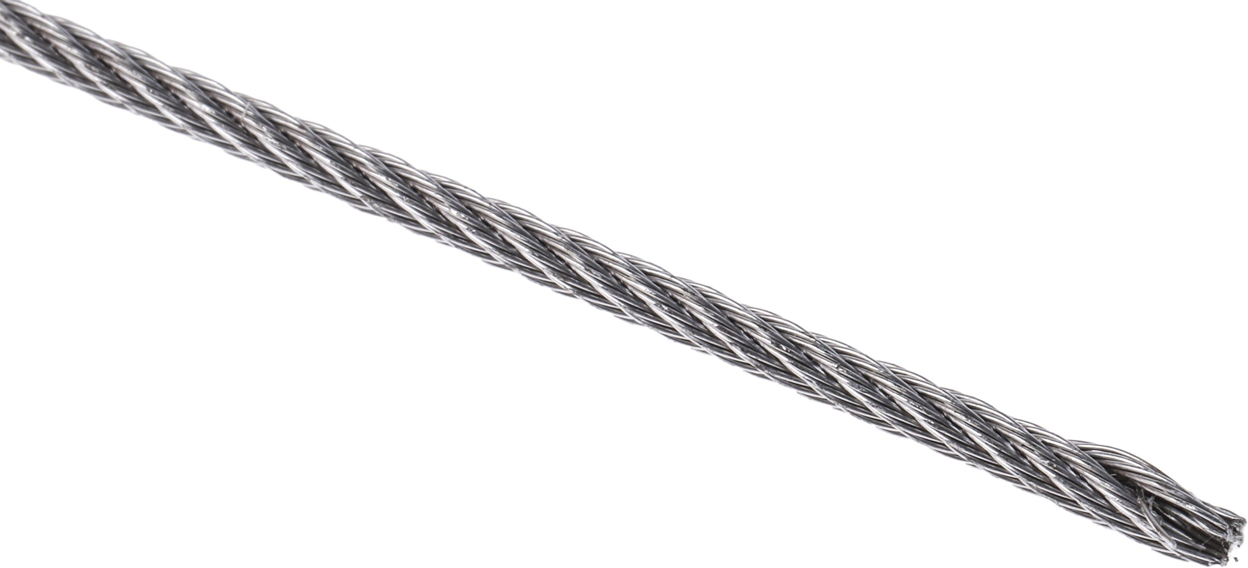 RS PRO Stainless Steel Wire Rope, 100m