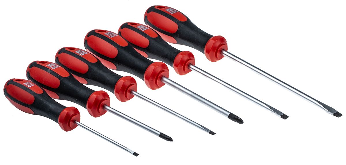 RS PRO Standard Phillips, Slotted Screwdriver Set 6 Piece