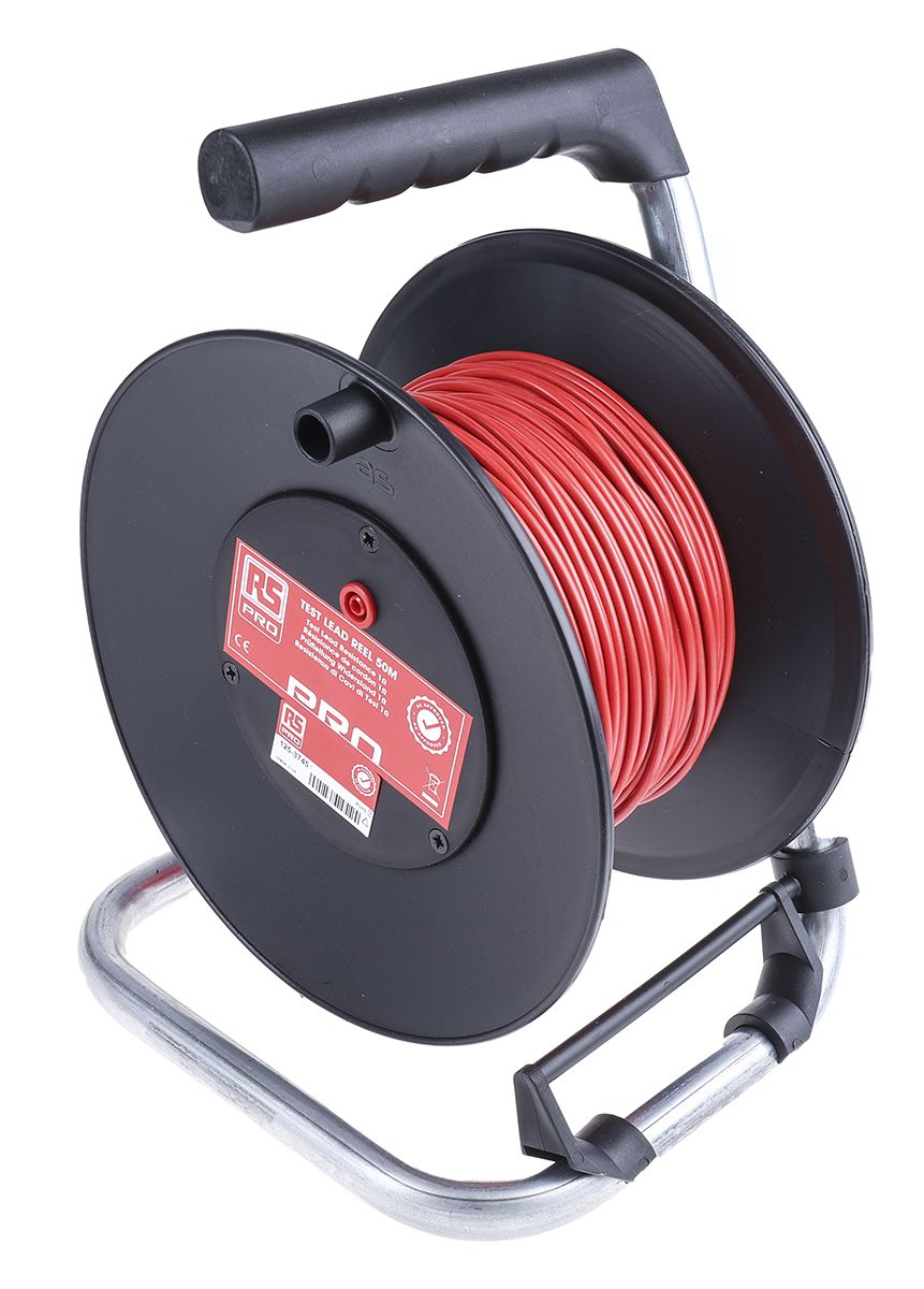 RS PRO Red Test Lead Extension Reel, 50m Cable Length, CAT II 1000 V
