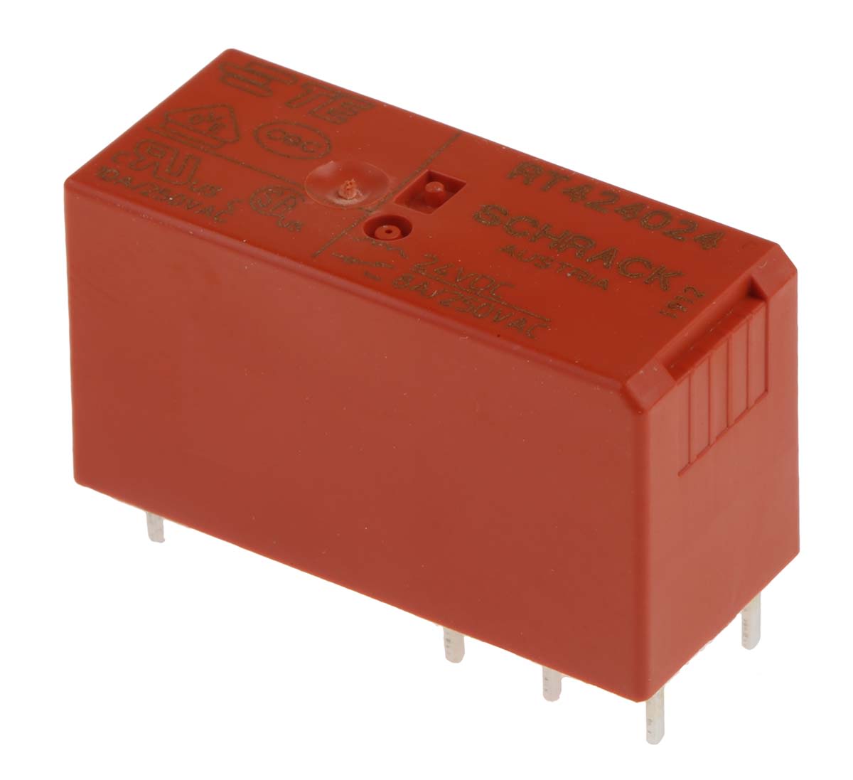 TE Connectivity PCB Mount Power Relay, 24V dc Coil, 8A Switching Current, DPDT
