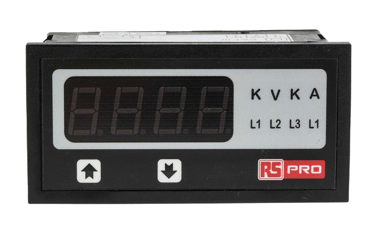 RS PRO Digital Ammeter AC, 43.5mm x 92mm, ±0.5% + 1 Digit