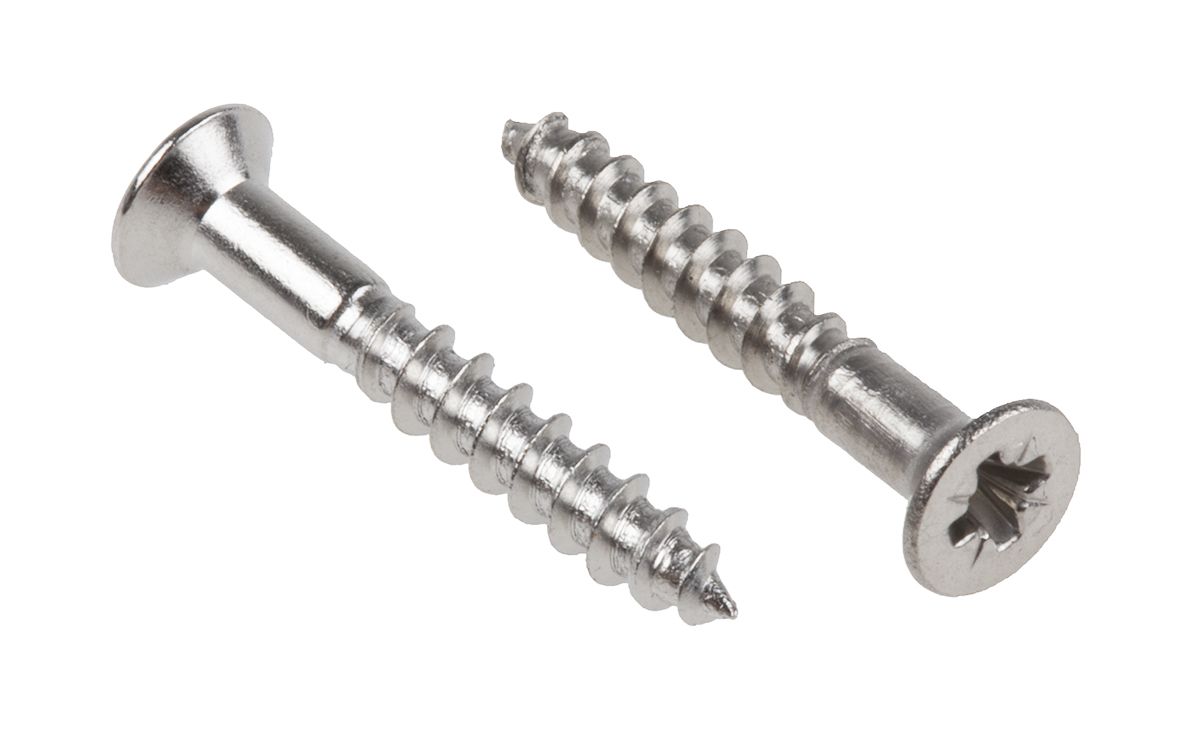 RS PRO Pozidriv Countersunk Stainless Steel Wood Screw, A2 304, 3mm ...