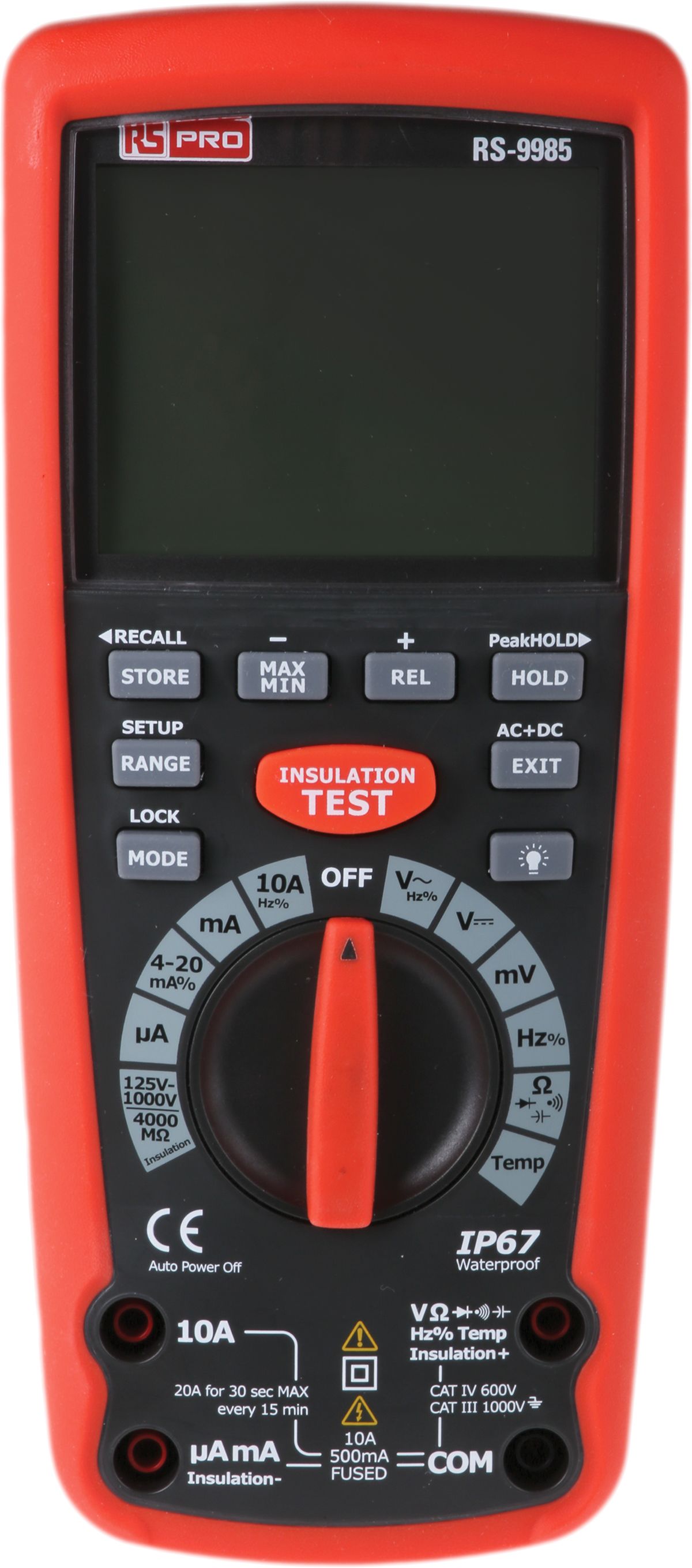 RS PRO RS-9985, Insulation Tester, 1000V, 4GΩ, CAT III 1000V