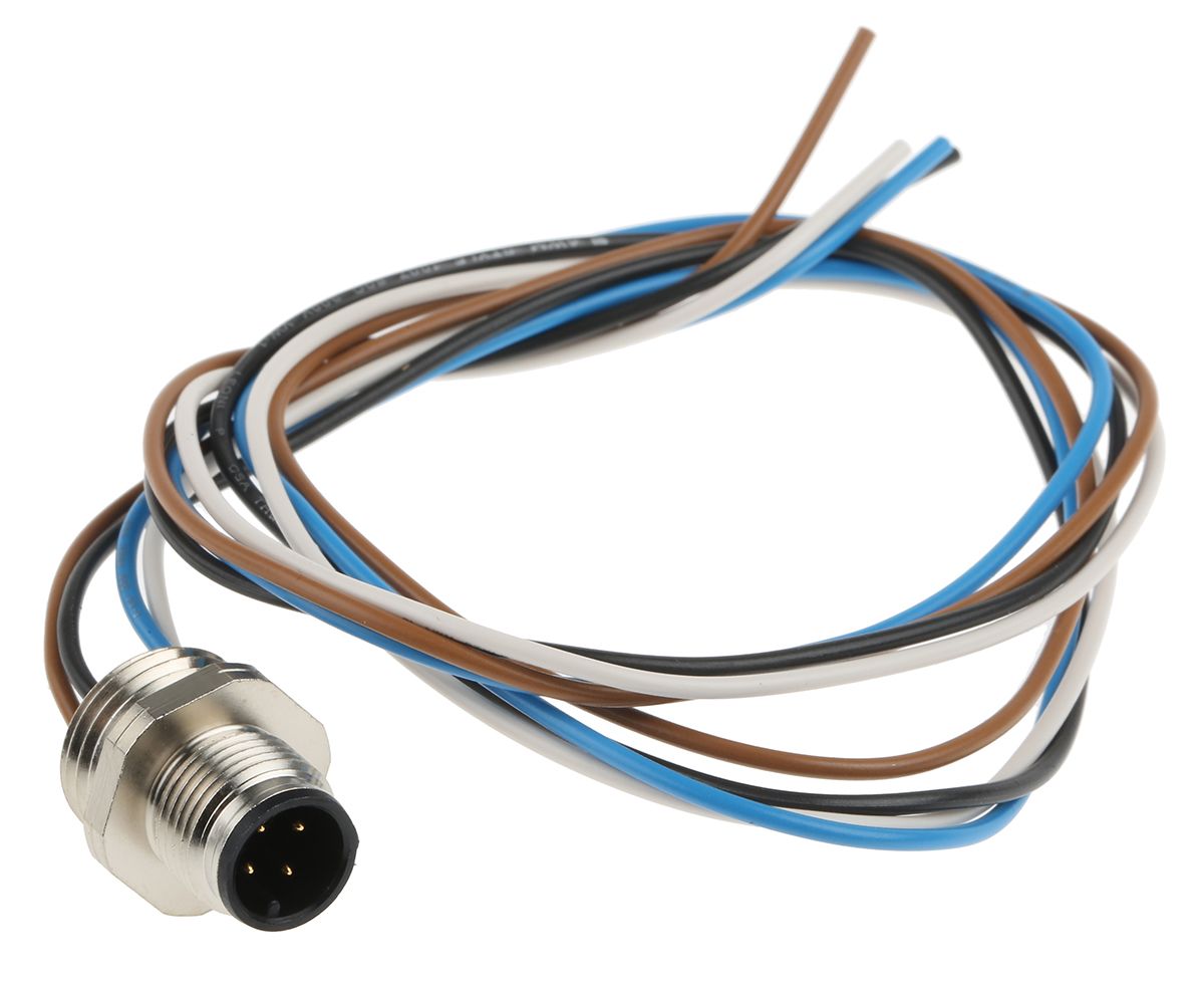 Belden Straight Male M12 to Unterminated Sensor Actuator Cable, 4 Core, 200mm