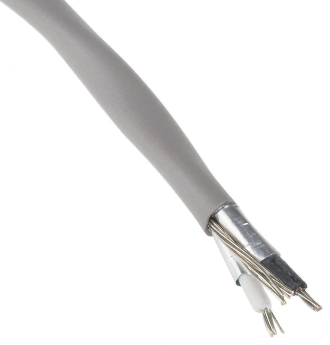 Alpha Wire Alpha Essentials Control Cable, 2 Cores, 0.35 mm², Screened, 100m, Grey PVC Sheath, 22 AWG
