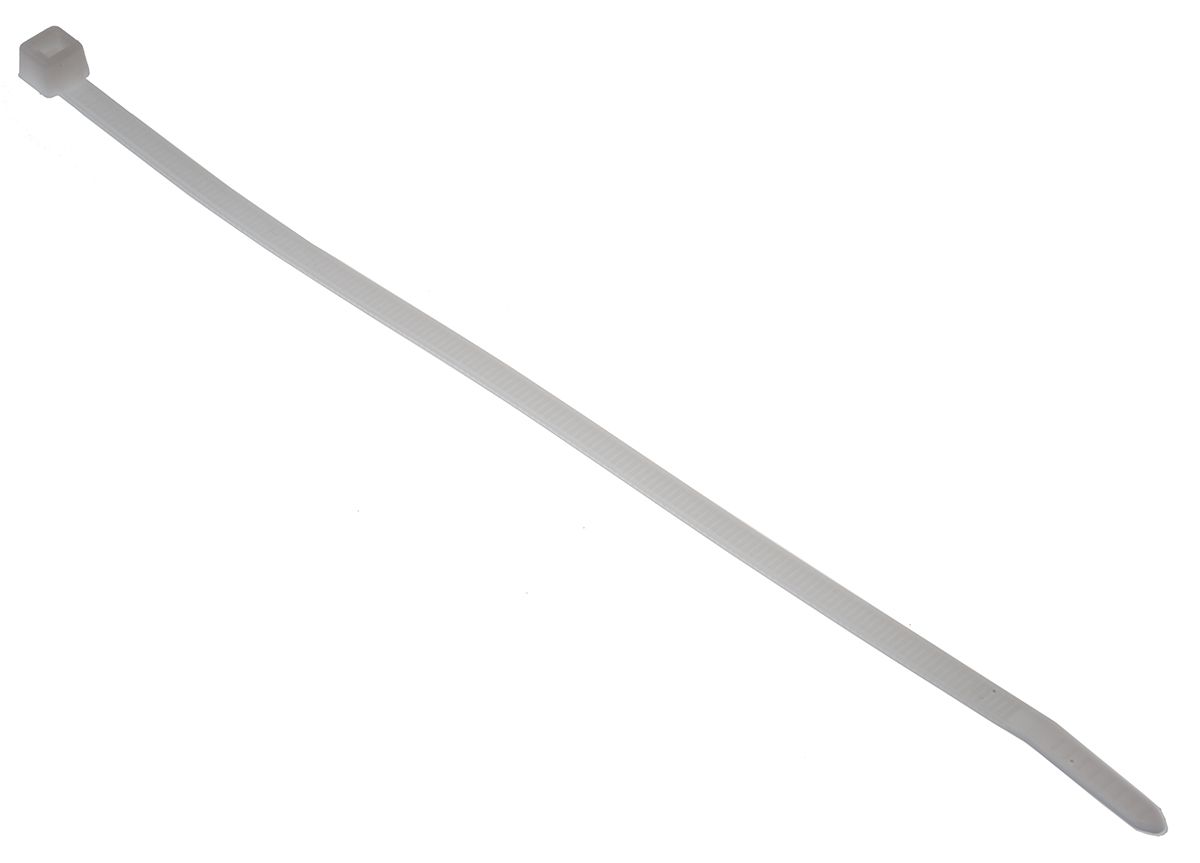 HellermannTyton Cable Tie, 200mm x 4.6 mm, Natural Nylon, Pk-100