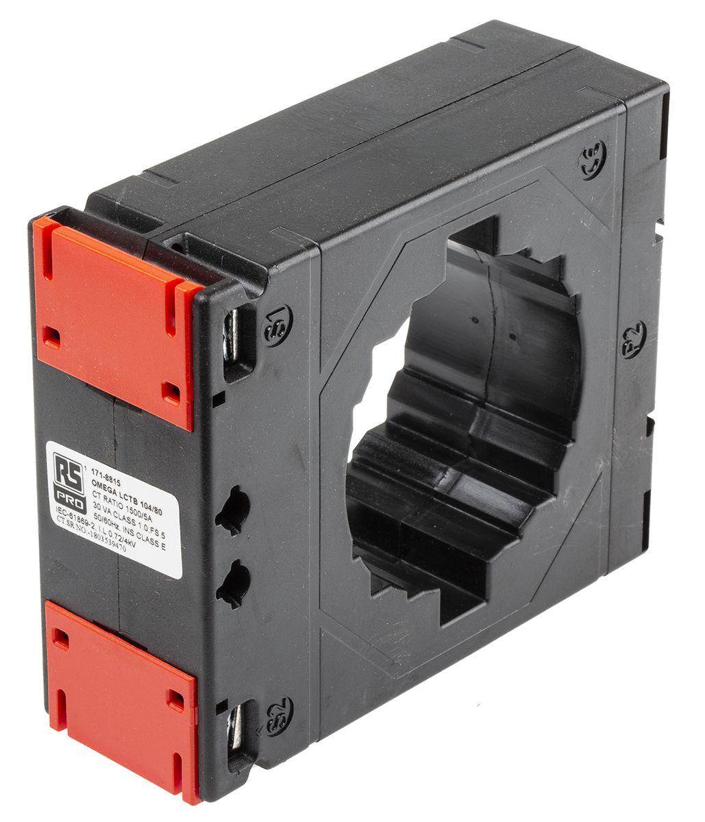RS PRO Base Mounted Current Transformer, 1500A Input, 1500:5, 5 A Output, 80 x 12mm Bore