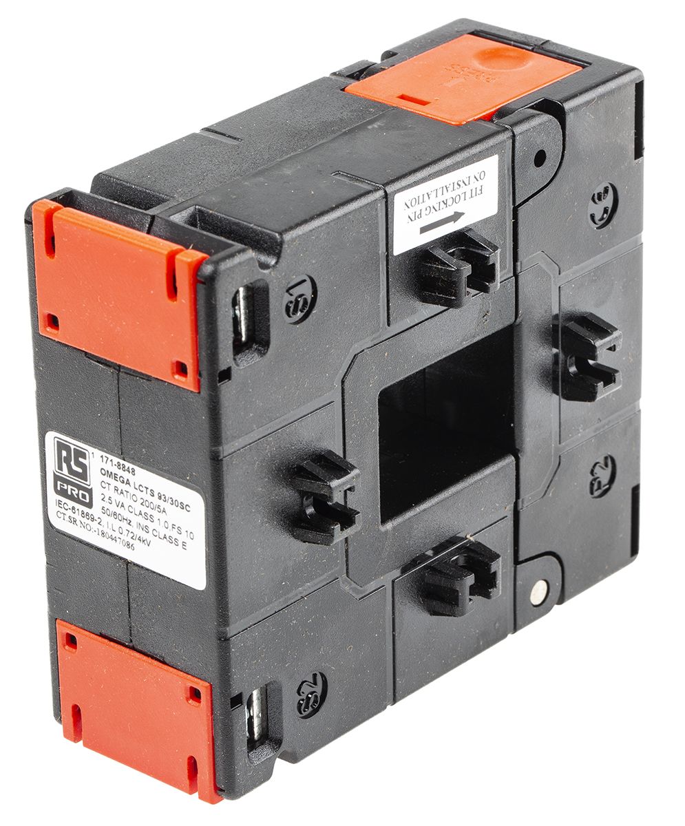 RS PRO Base Mounted Current Transformer, 200A Input, 200:5, 5 A Output, 33 x 23mm Bore
