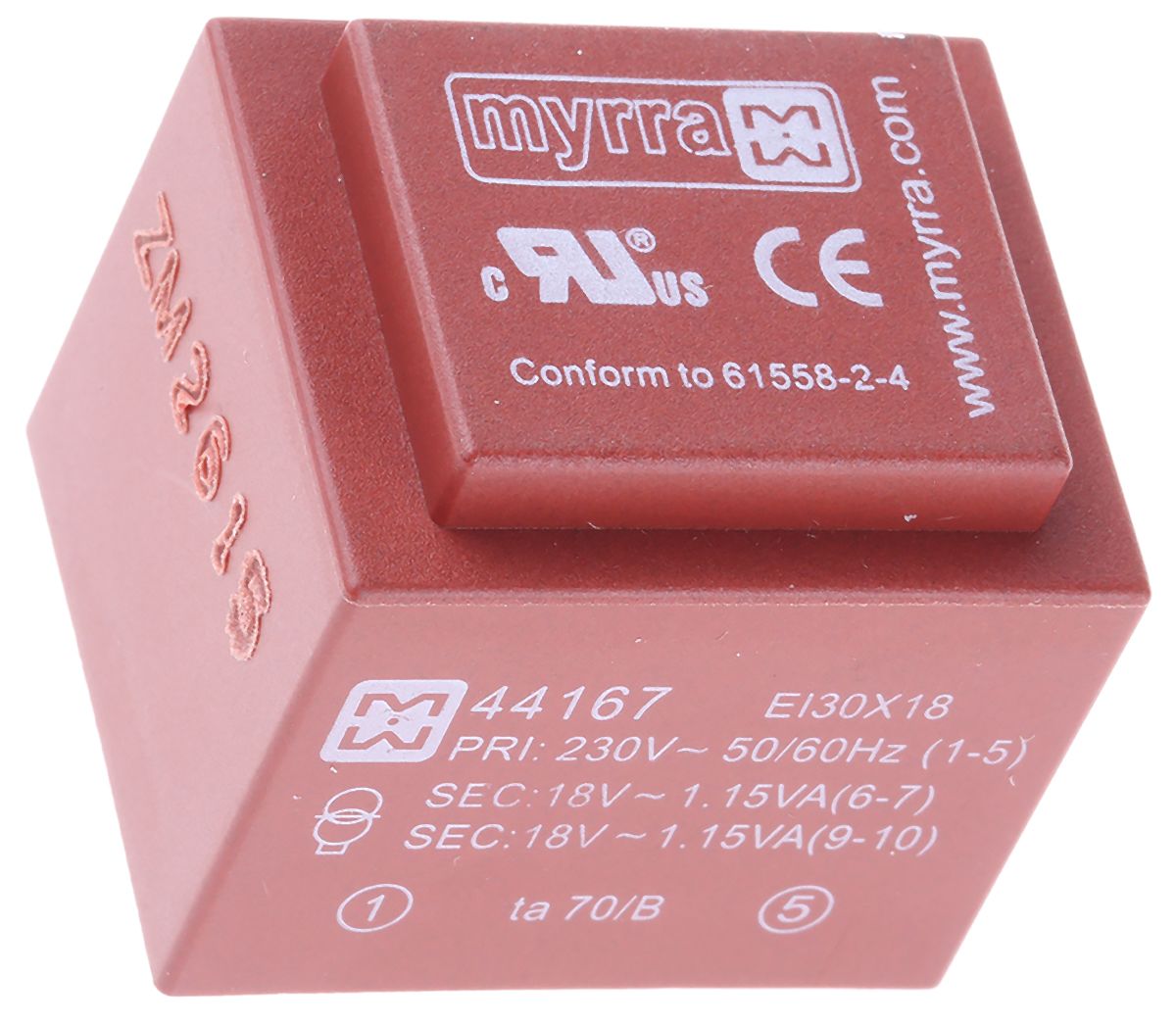 Myrra 18V ac 2 Output Through Hole PCB Transformer, 2.5VA