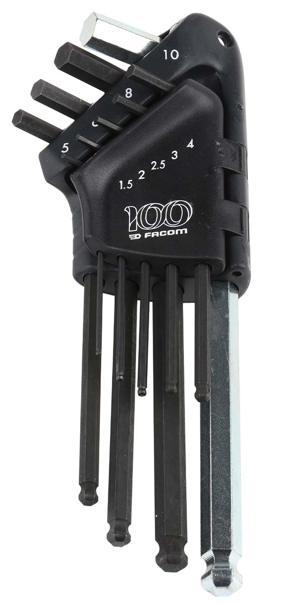 83SH.JP9A100Y 9 piece Hex Key Set, L Shape 1.5mm Ball End RS