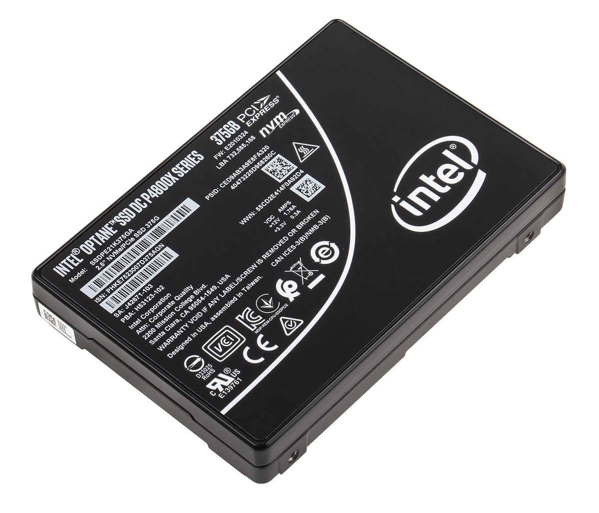SSDPE21K375GA01 | Intel ソリッドステートドライブ SSD 内蔵 AES 256 bit 375 GB NVMe