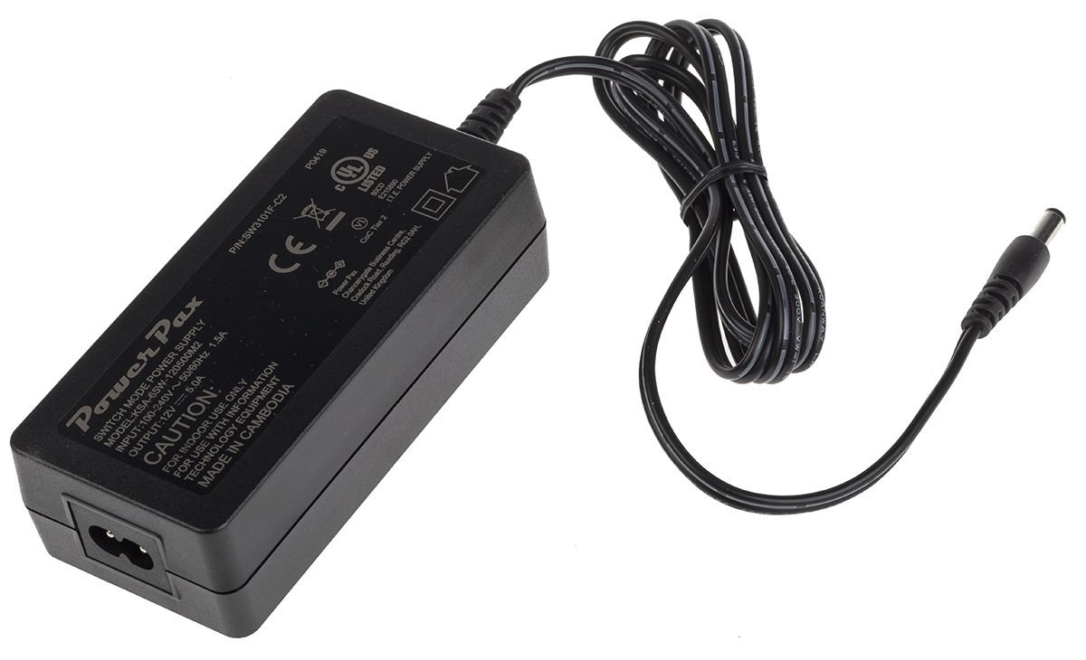 RS PRO Power Brick AC/DC Adapter 12V dc Output, 5A Output | RS