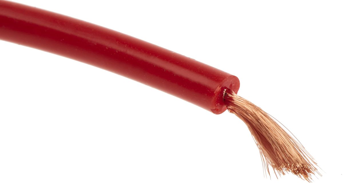 Staubli Red 1 mm² Harsh Environment Wire, 511/0.05 mm, 25m, Silicone Insulation
