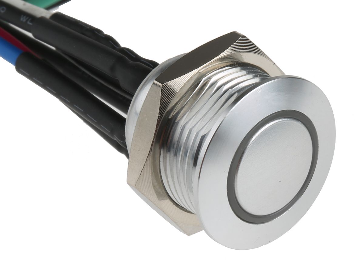 RS PRO Illuminated Momentary Push Button Switch, Panel Mount, SPST