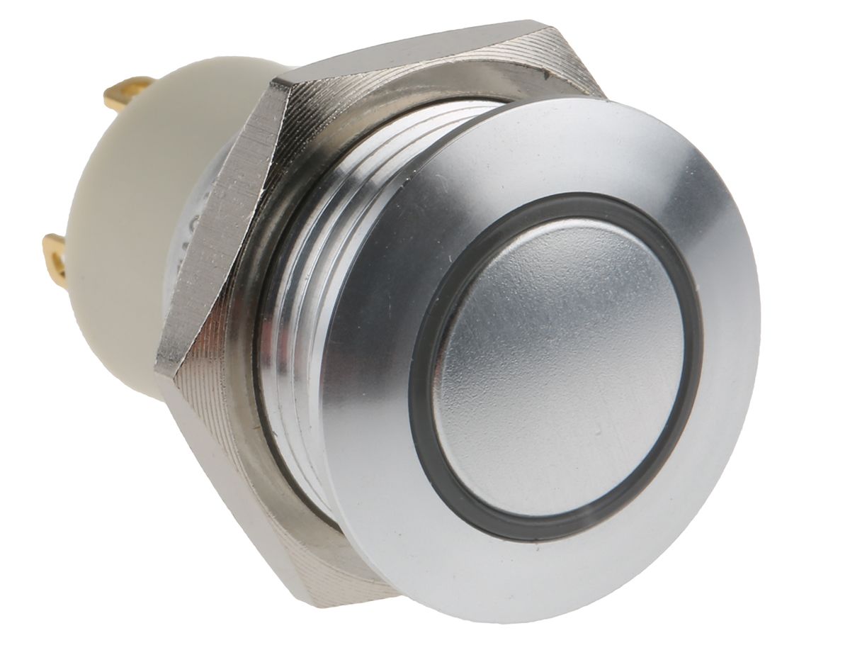 RS PRO Illuminated Latching Push Button Switch, Panel Mount, SPST, 16mm