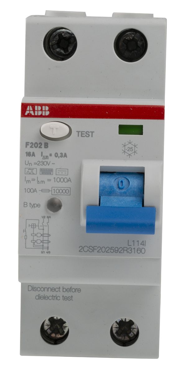 2CSF202592R3160 F202 B-16/0,3 | ABB F200 FI-Schutzschalter, 2-polig ...