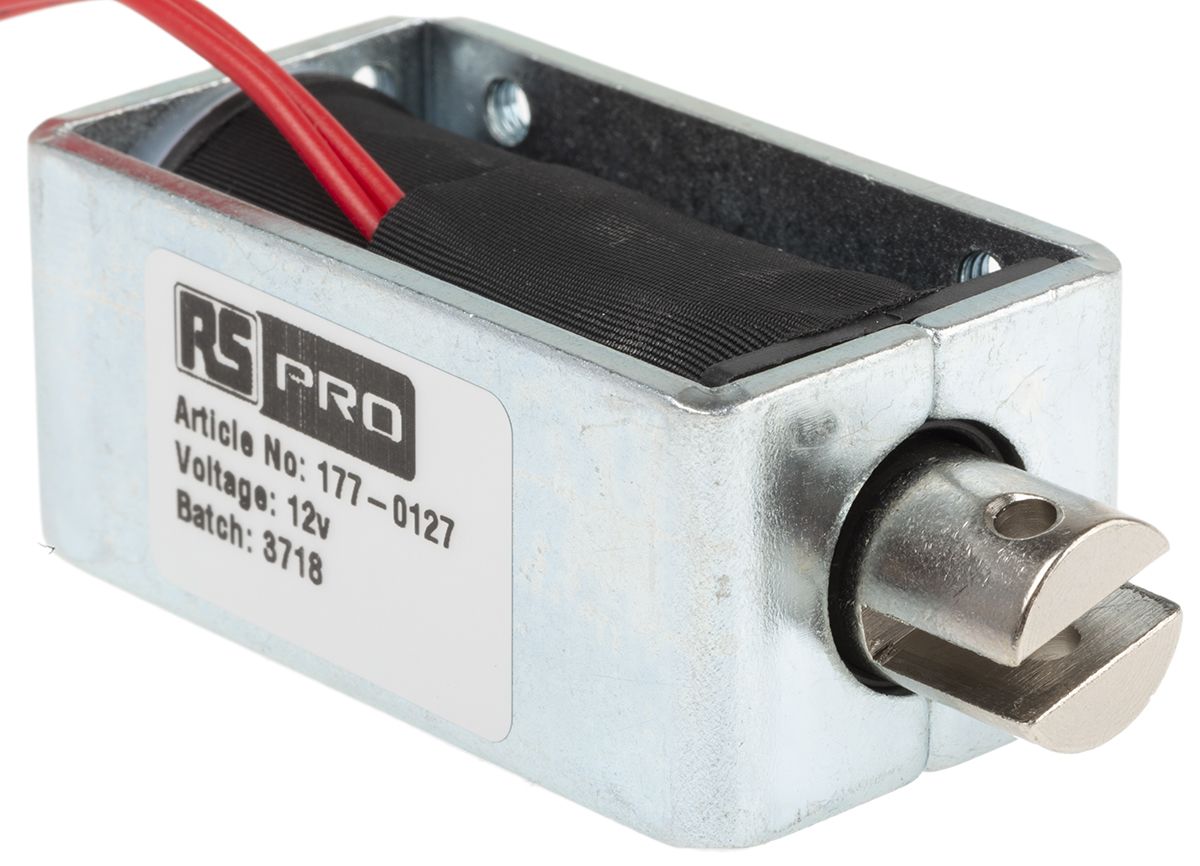RS PRO Linear Solenoid, 12 V, 58 x 25.4 x 31.8 mm RS