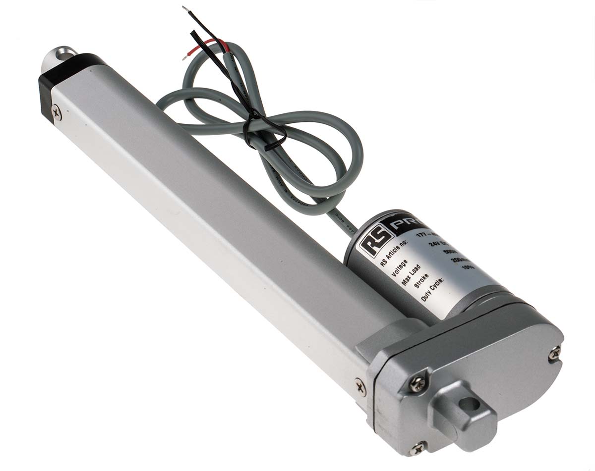 RS PRO Miniature Electric Linear Actuator, 200mm, 24V dc, 500N, 14.6mm/s
