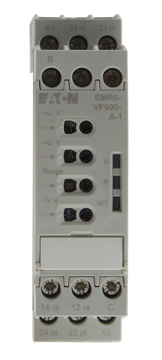 184785 EMR6VF600A1 Eaton DIN Rail Voltage Monitoring Relay, 24 →