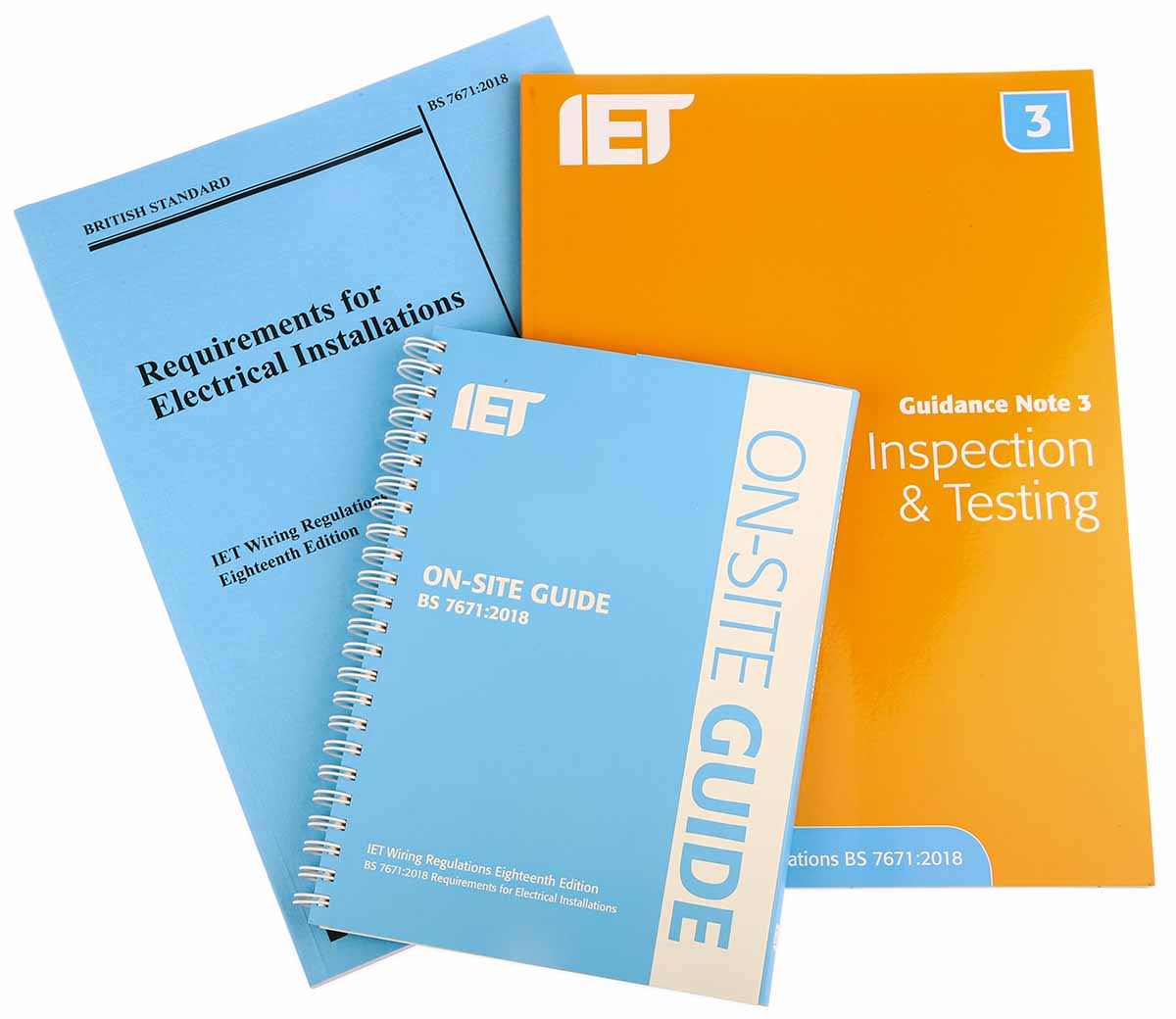 Inspection & Testing Guidance Note 3 8th Ed, On Site Guide 18th Ed, Requirements for Electrical Installations 18th Ed