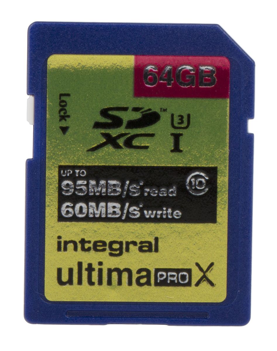 Integral Memory SDカードSDXC,容量：64 GB XCINSDX64G10-95/60U1V2