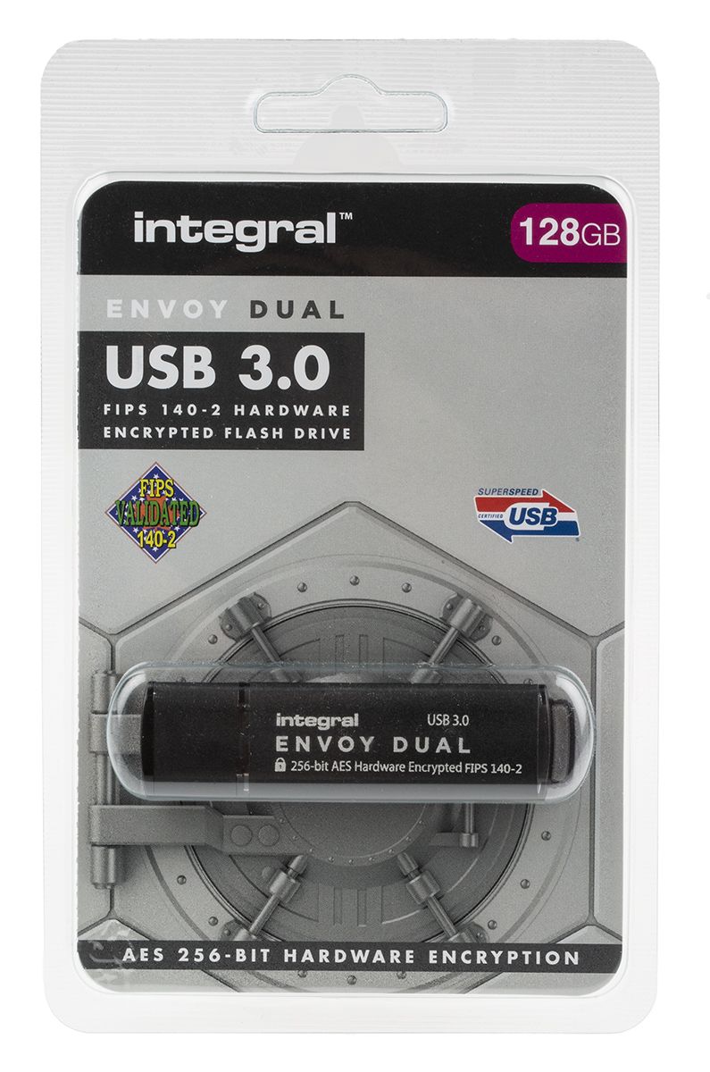Integral Memory USBフラッシュドライブ 128 GB, USB 3.0, INFD128GENVDL3.0-140
