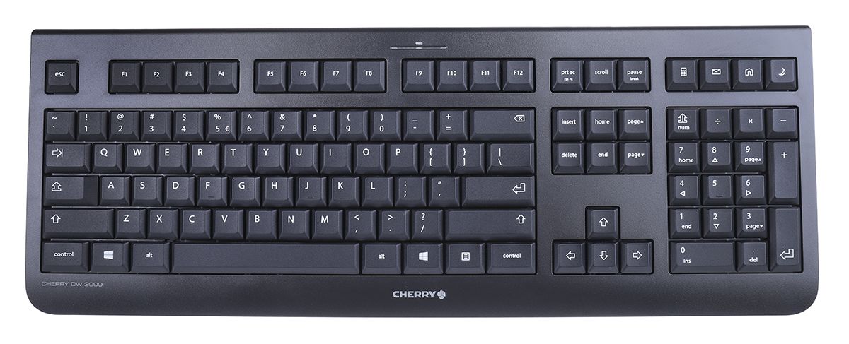 Cherry, QWERTY (US) Tastatur- og musesæt, Standard, Trådløst udstyr, Sort